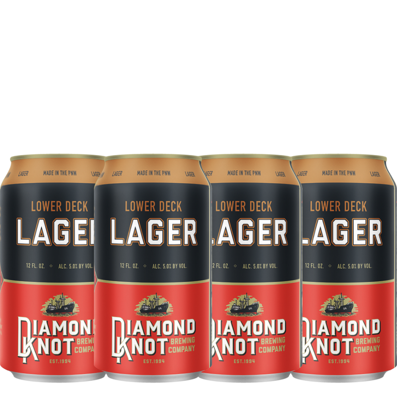 diamond knot brewing company lower deck lager 12 oz can 4 pack