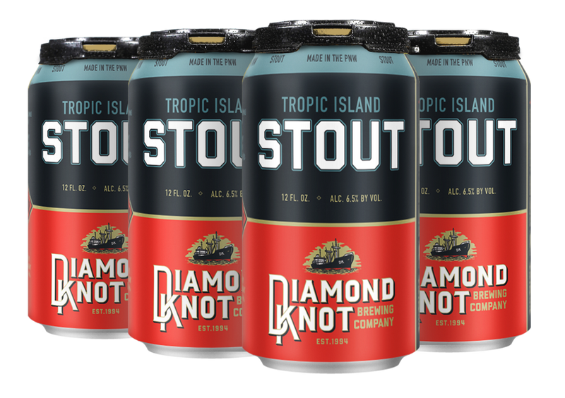 diamond knot brewing company tropical island stout 12 fl oz can 4 pack